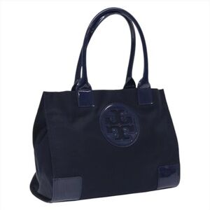 Tory Burch Navy Blue Nylon Tote Bag
